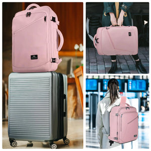 MATEIN Pink Travel Backpack for Women, Large Backpack Airline Approved, Expandable Carry on Backpacks, 35L Convertible Suitcase, Weekender Back Pack for Hiking Sport Gym, Gift for Traveler X-Large Rieworkes