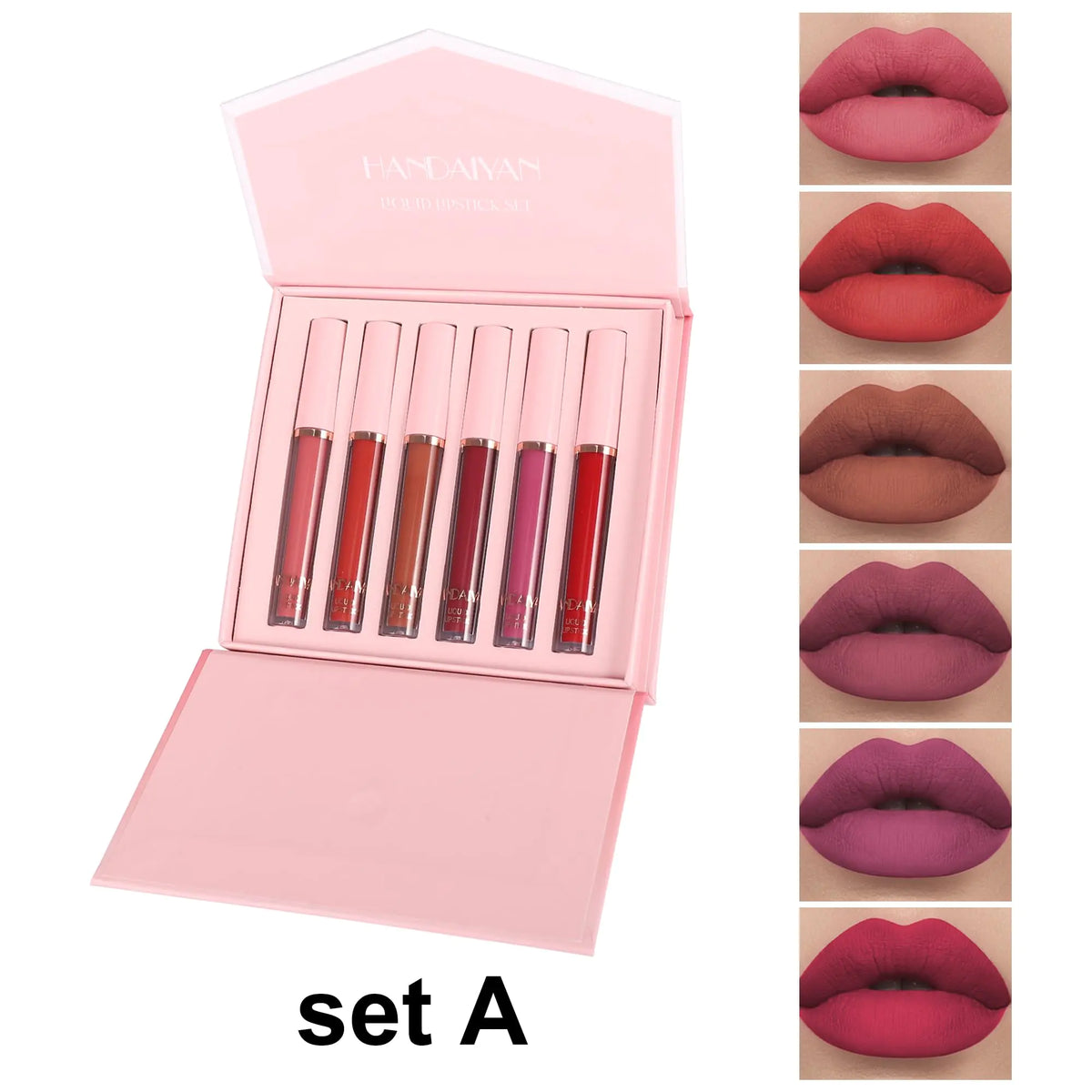 BestLand 6Pcs Matte Liquid Lipstick Makeup Set, Matte liquid Long-Lasting Wear Non-Stick Cup Not Fade Waterproof Lip Gloss (Literary Allure Gift Set B) Literary Allure Gift Set B Rieworkes