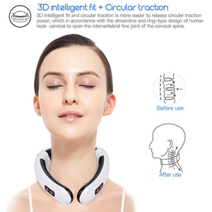 Electric Cervical Pulse Neck Massager Muscle Relax Massage Magnetic Therapy US Rieworkes