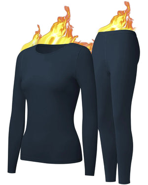 UNIQUEBELLA Womens Thermal Underwear Long Johns Base Layer Set for Women Athletic Underwear Set Navy Rieworkes