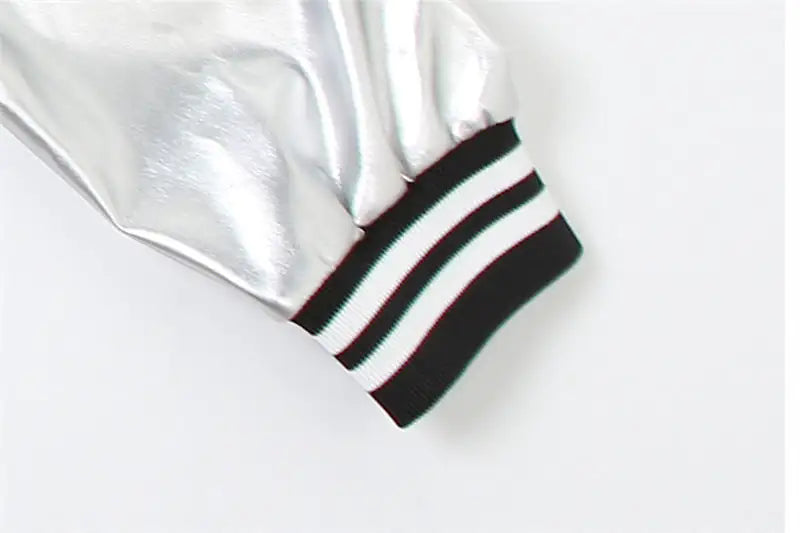 Metallic Cropped Varsity Jacket Rieworkes
