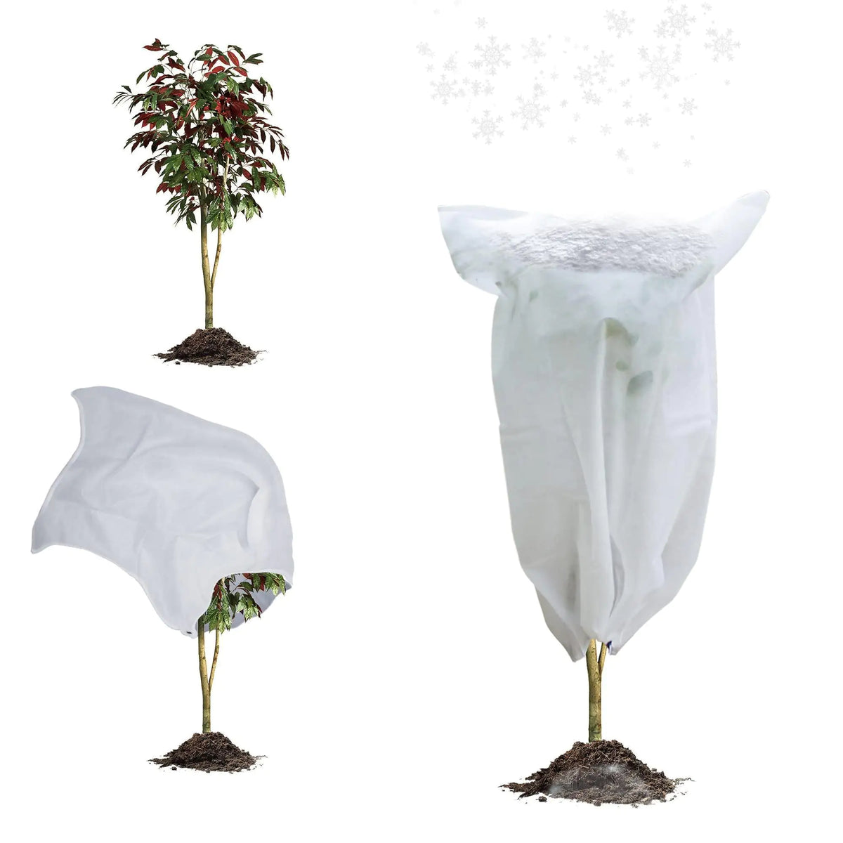 Pack of 2 White Winter Plant Covers 31.6x47 inch Freeze Protection Plant Winter Mimarta