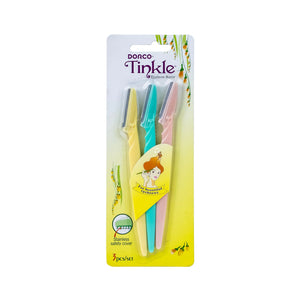 Dorco Tinkle Eyebrow Razors | 3-Pack Precision Dermaplane Tools | Safe & Easy Facial Hair Removal | Ideal for Spa Days & Beauty Gift Sets 1pk Rieworkes