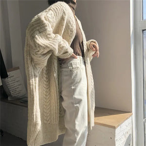 Women's Thick Knitted Long Sweater Coat for Fall/Winter Mimarta