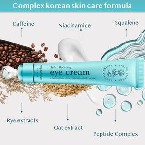 Under Eye Cream for Dark Circles and Puffiness - Caffeine Eye Cream Anti Aging Brightener With Niacinamide, Squalane, Peptide Complex, Korean Skin Care Formula - Massage Zinc Roller - Puffy Eyes 0.7 Fl Oz (Pack of 1) Rieworkes