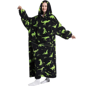 Oversized Long Blanket Hoodie Autumn Winter Fleece Rieworkes