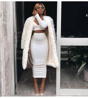 New Women's Cotton Long Sleeve Dress Set for Fall/Winter Mimarta
