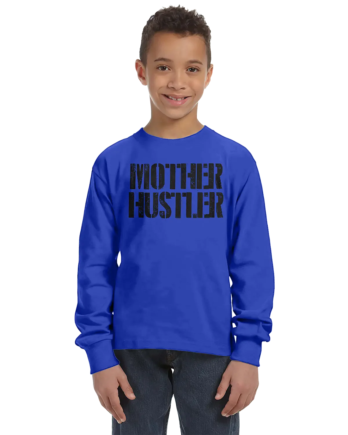 Mother Hustler Unisex Kids Long Sleeve T-Shirt Rieworkes