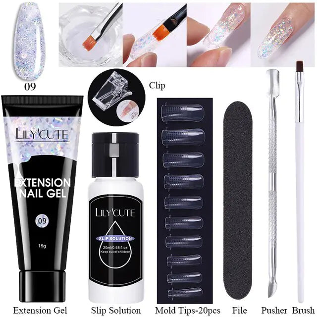LILYCUTE Nail Extension Gel Set Rieworkes