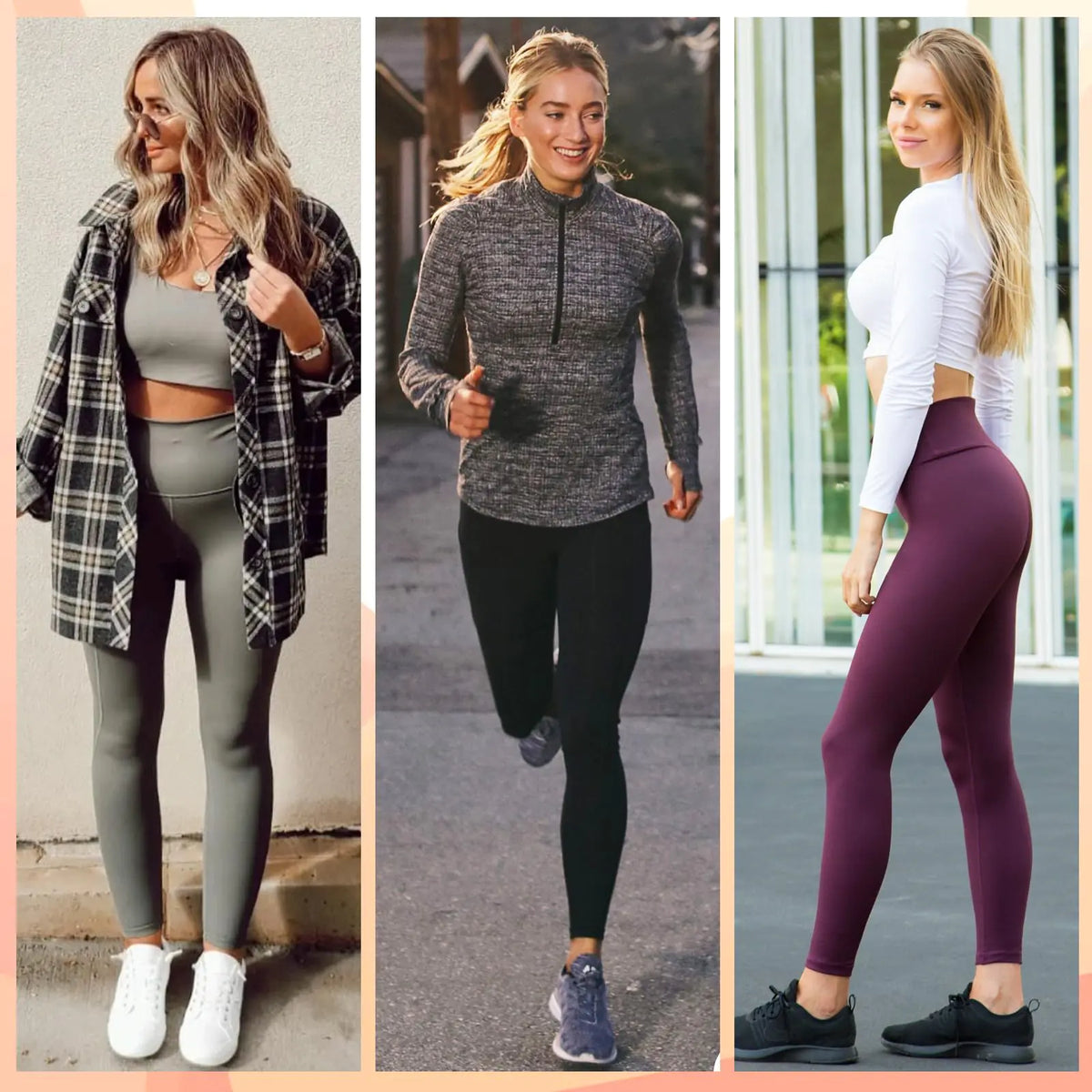 NEW YOUNG 3 Pack Leggings with Pockets for Women,High Waisted Tummy Control Workout Yoga Pants Small-Medium 3 Pack-c-black/Navy/Rose Pink Rieworkes