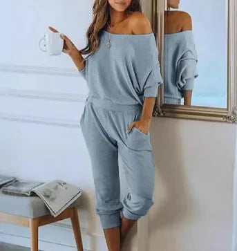 Off-the-shoulder Long Sleeve Pullover Rieworkes