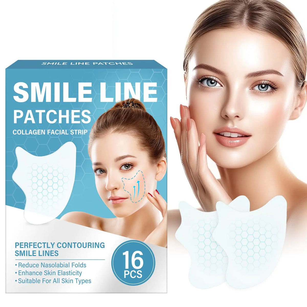 Smile Line Patches Anti Wrinkle Patches For SmileSmoothing Smile Facial Patches 16 Pcs Anti-Wrinkle Face Tape Laugh Line Patches For Improving Fine Mimarta