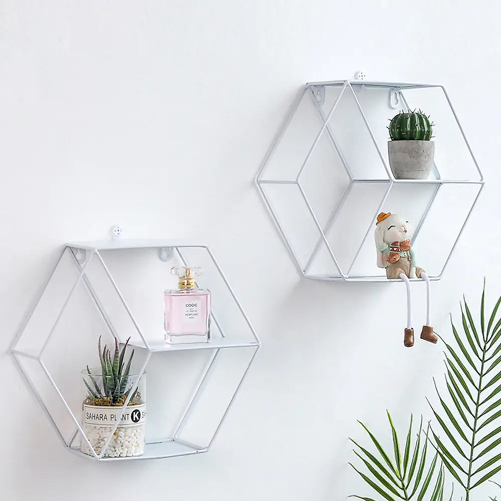 Hexagonal Wall Shelf - Wall Decor and Storage Rack Mimarta