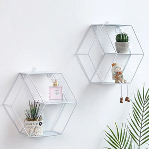 Hexagonal Wall Shelf - Wall Decor and Storage Rack Mimarta