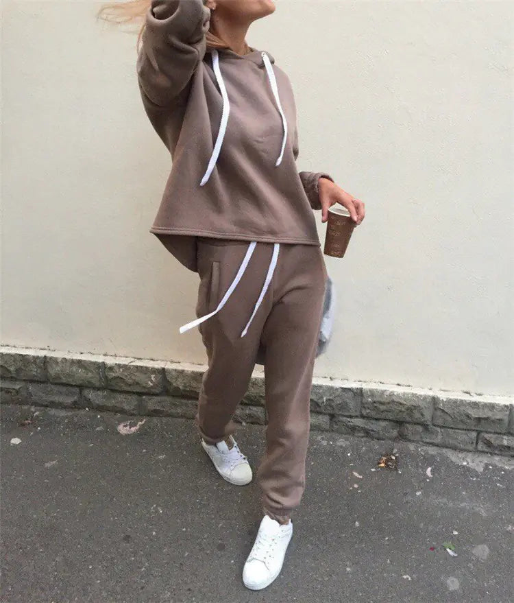 Women's Hooded Crop Sweatshirt Set - 2 Pieces Mimarta