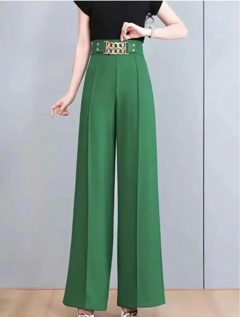 Elegant High-Waist Stretchy Wide-Leg Pants for Women Mimarta