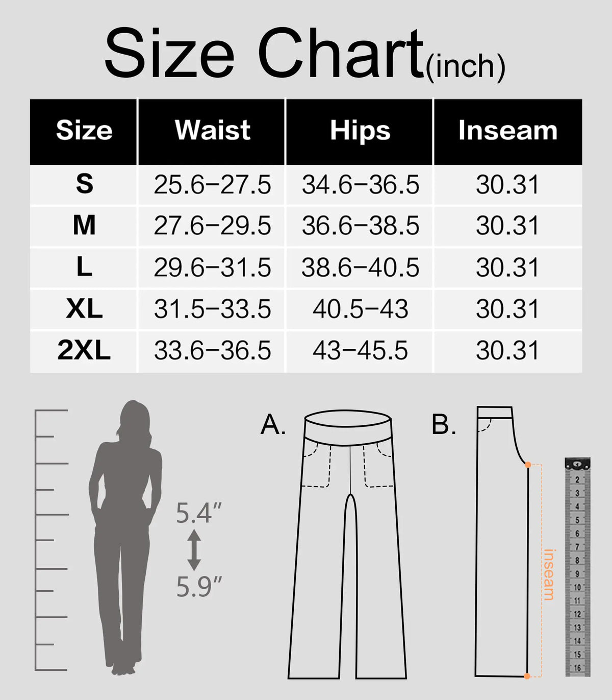 Yoga Pants Women Wide Leg Pants High Waist Stretch Dress Casual Sweatpants Lounge Pants with Pockets 31" Inseam X-Large Gray Rieworkes