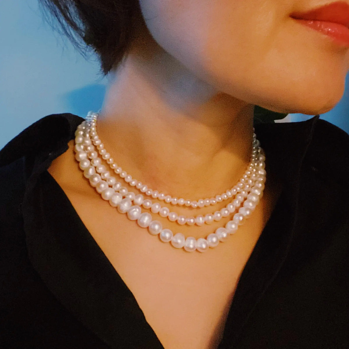 Clover Clasp Genuine Pearl Necklace Rieworkes