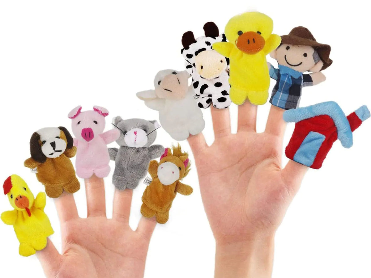 RIY 10Pcs Story Time Finger Puppets - Old Macdonald Had A Farm Educational Puppets Easter Basket Stuffers Mimarta