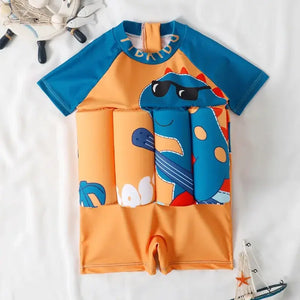 Cartoon Print One-Piece Floating Rash Guard Bathing Suit Rieworkes