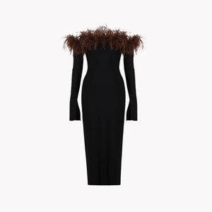 Feather Strapless Dress Rieworkes