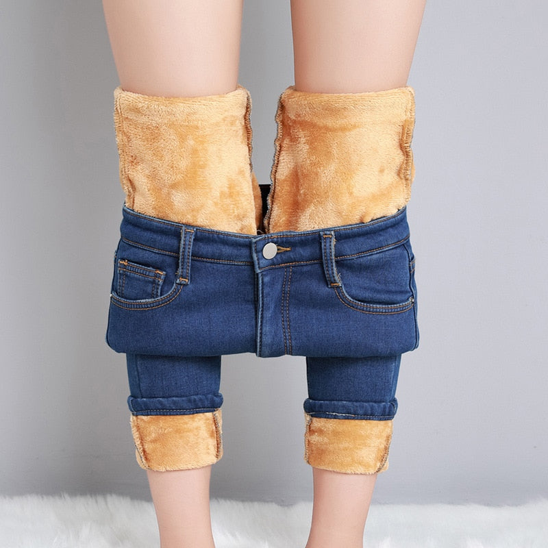 Velvet Thickening Denim Pants Rieworkes