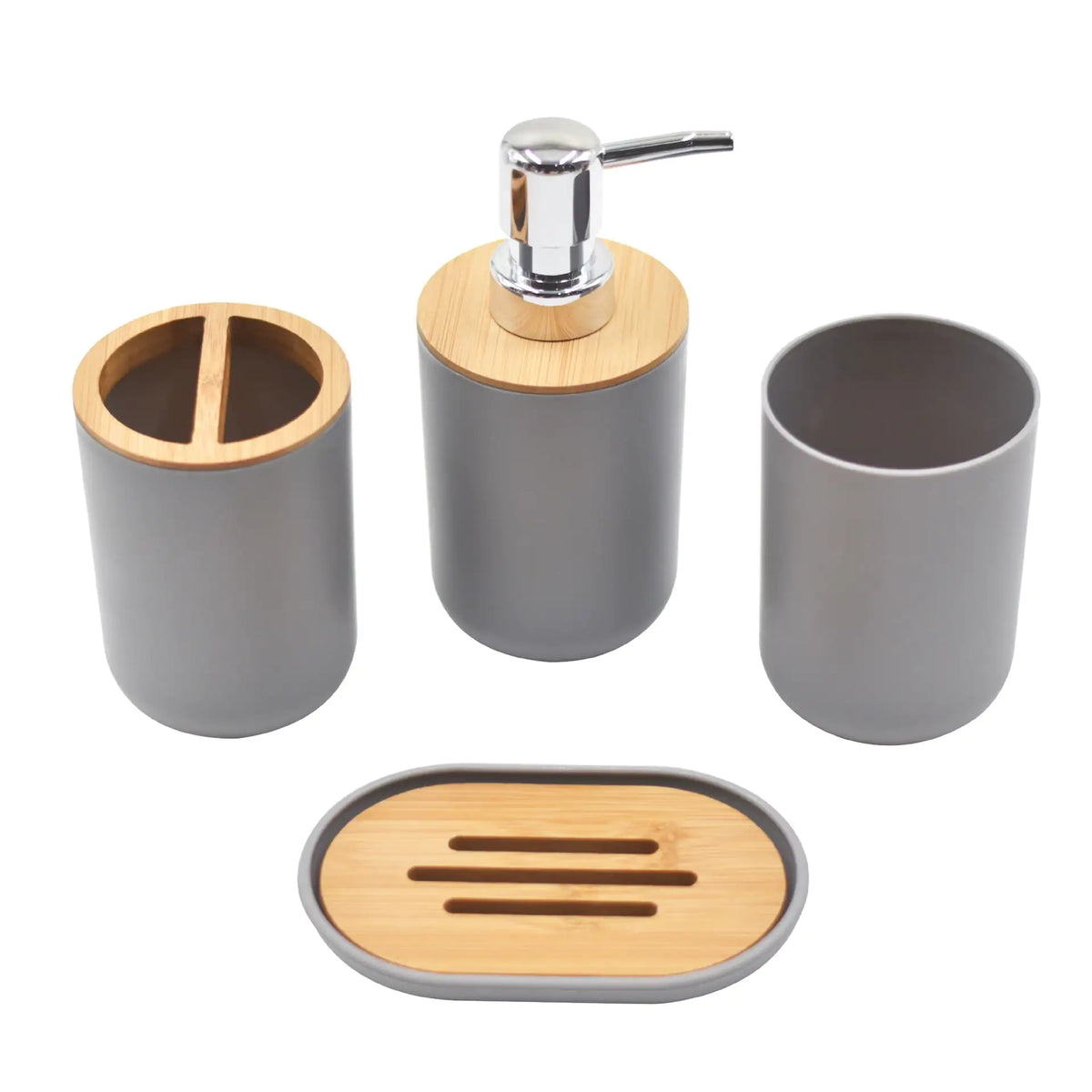 Light Luxury Bamboo Wood Bathroom Set Rieworkes