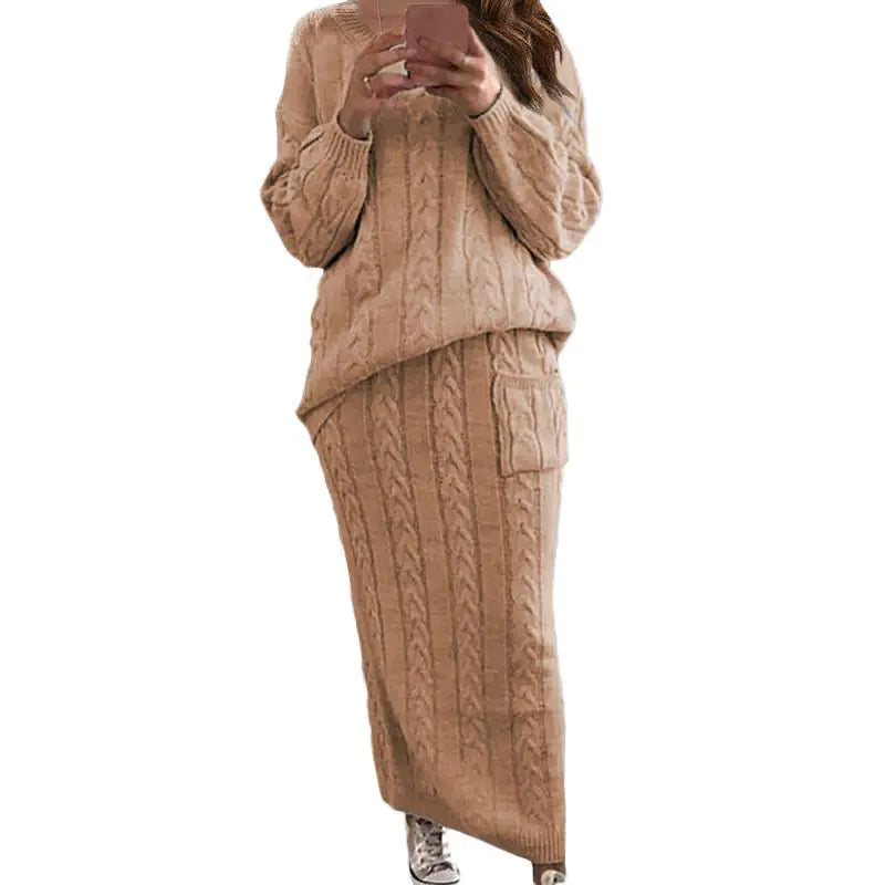 Autumn Winter Women's Fashion Sweater Dress Set Mimarta