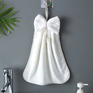 Microfiber Soft Quick Dry Cleaning Bowknot Hand Towels Rieworkes