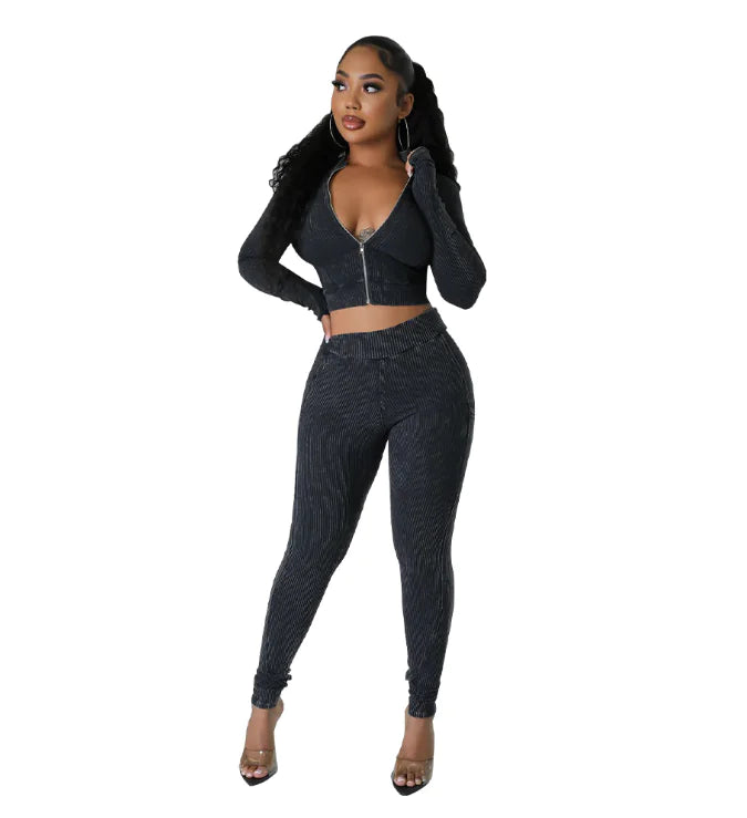 Women's Sexy V-Neck Blazer and Skirt Two-Piece Set Mimarta