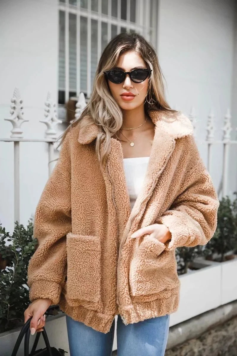 Winter warm lamb hair pocket cotton coat Rieworkes