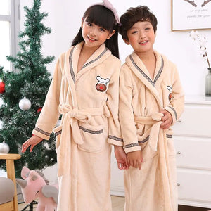 Winter Coral Fleece Thick Bathrobe Rieworkes