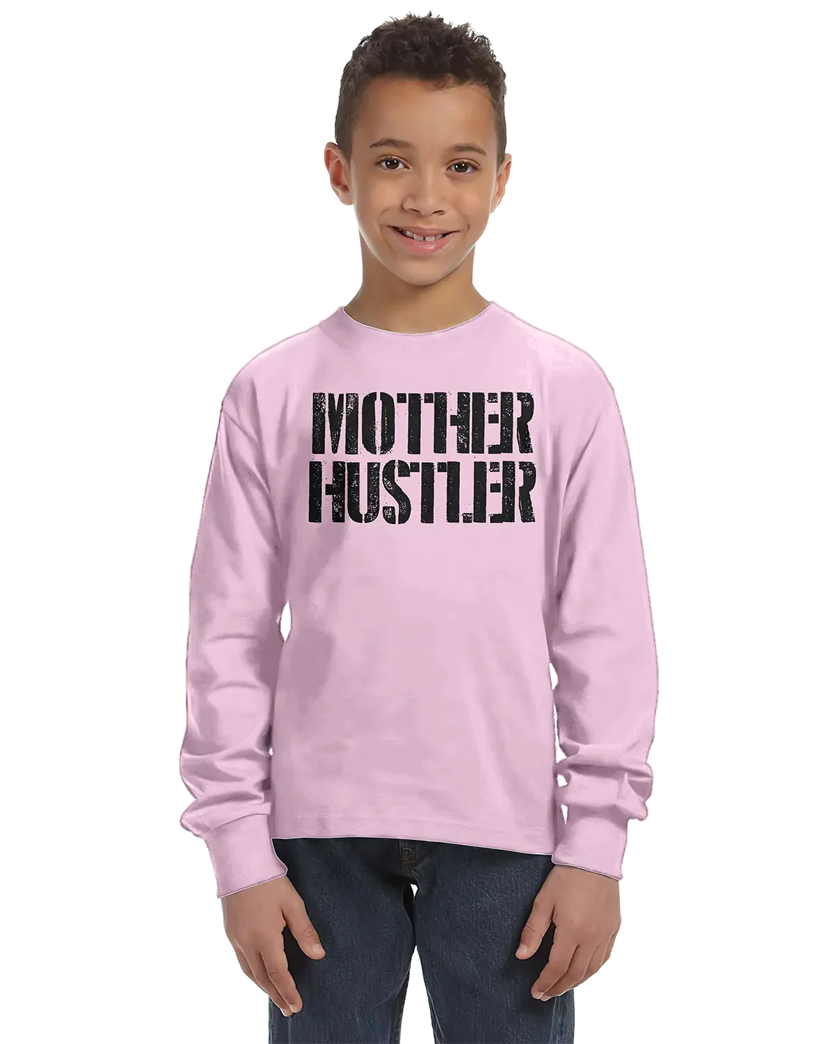 Mother Hustler Unisex Kids Long Sleeve T-Shirt Rieworkes