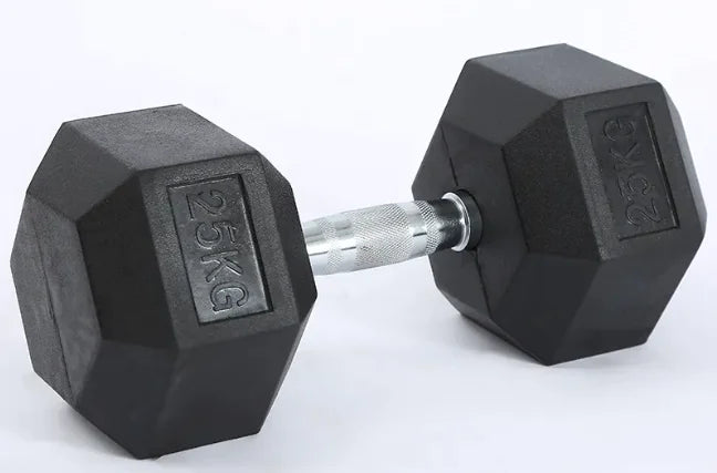 HexGrip Rubber-Coated Fixed Dumbbell Rieworkes