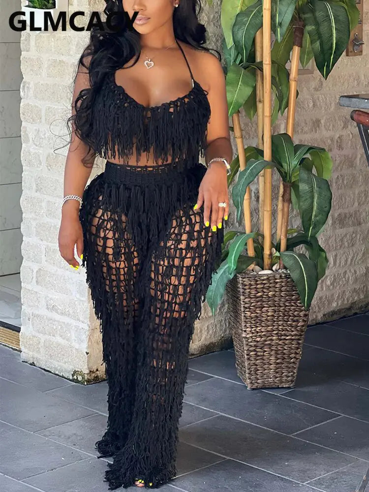 See Through Loose Pants Set Rieworkes