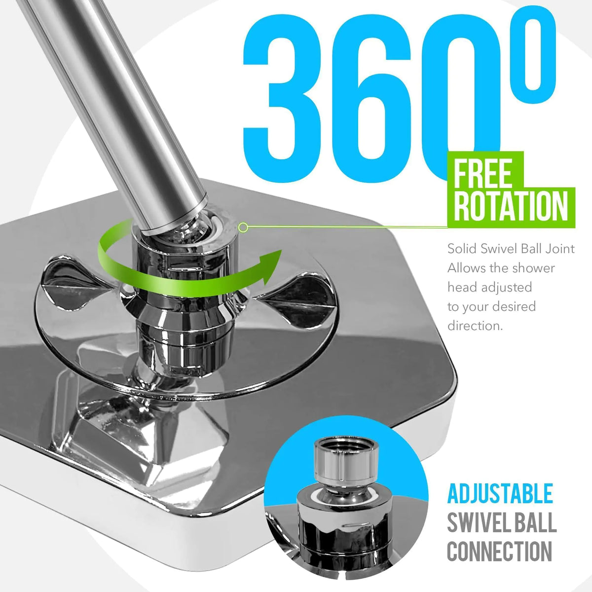 Luxury Filtered Shower Head High Pressure Rain Showerhead with Vitamin C E A Rieworkes