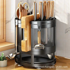 Rotating Kitchen Storage Rack for Utensils and Knives Mimarta