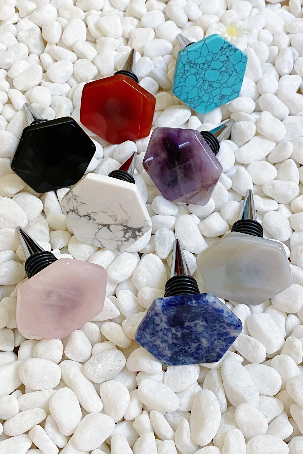 Soho Lounge Hexagon Stone Wine Stopper Rieworkes