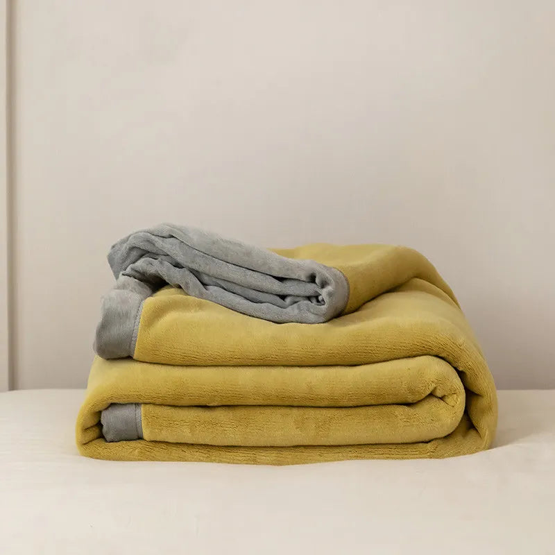 Simple Japanese Style Plain Milk Velvet Casual Blanket Rieworkes
