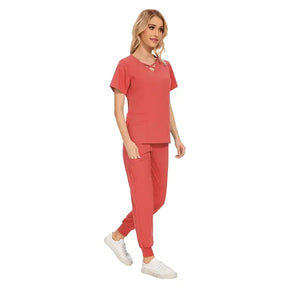 Stretch Women Slim Fit Scrubs Medical Uniforms Set Rieworkes