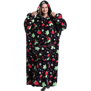 Oversized Long Blanket Hoodie Autumn Winter Fleece Rieworkes