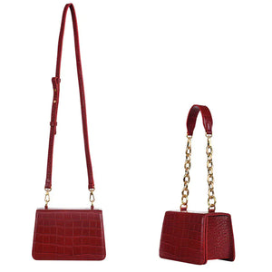 Autumn Pattern Chain Tote Bag - Vintage Square Shoulder Bag Mimarta