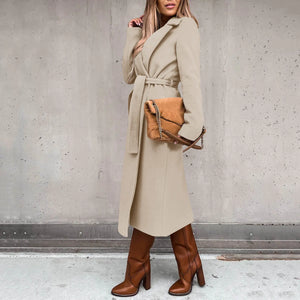 2023 Fall Winter Women's Long Solid Color Coat Mimarta