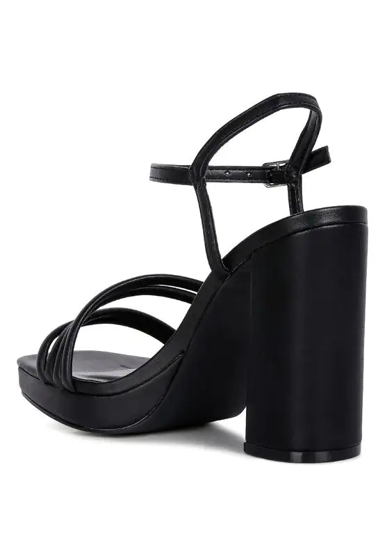Chunky Platform Strappy Heels Rieworkes