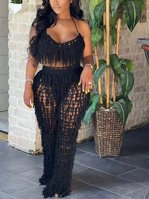 See Through Loose Pants Set Rieworkes