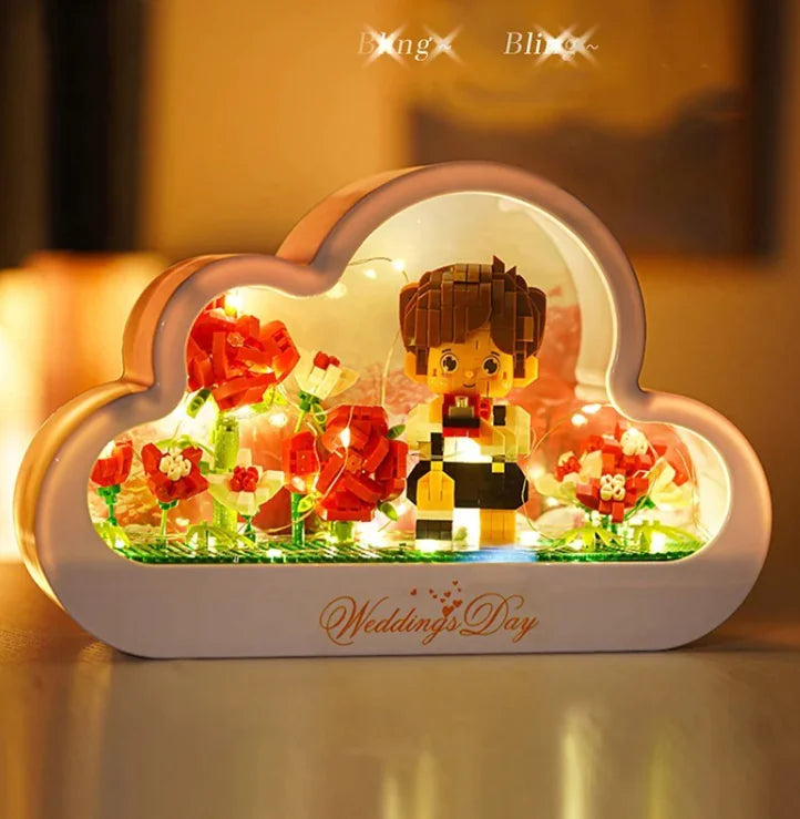 Cloud Mirror Night Light Children Assembling Building Blocks Toy Rieworkes