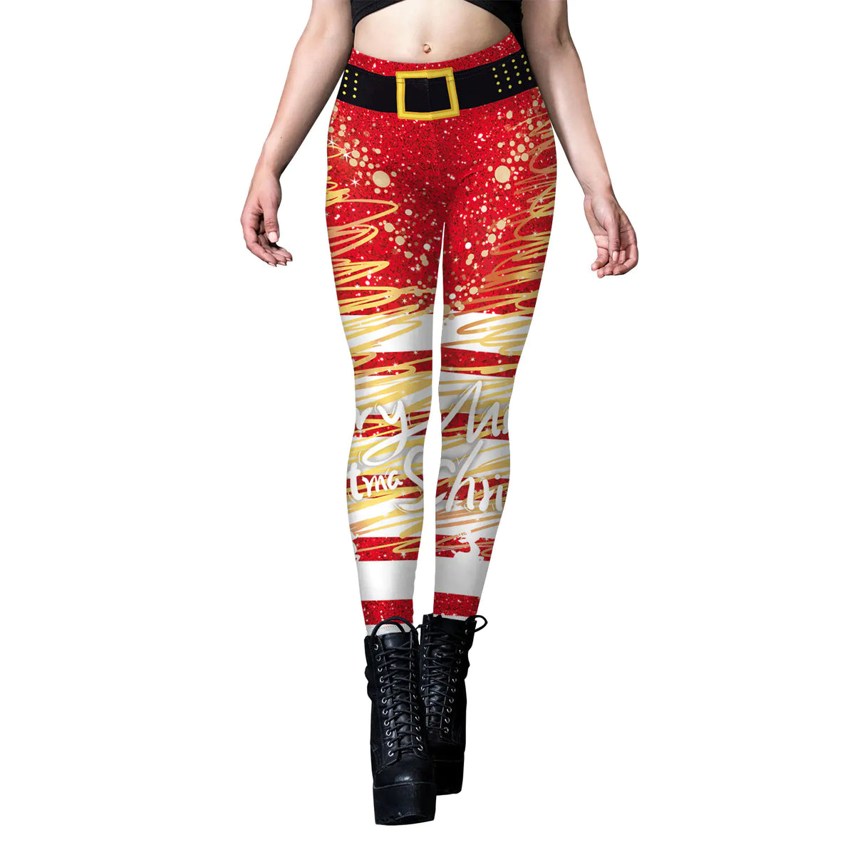 Women's Sequined Striped Yoga Leggings Mimarta