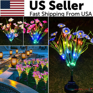 Solar Garden Lights LED Flower Stake Lamp Outdoor Yard Waterproof Patio Decor Mimarta