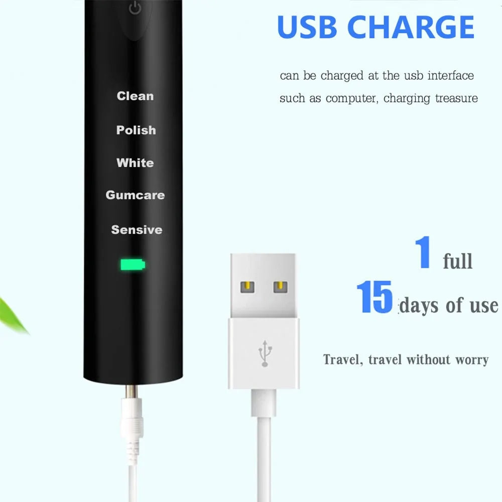 Powerful Ultrasonic Sonic Electric Toothbrush Rieworkes