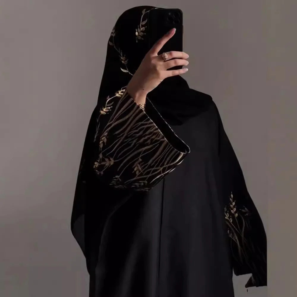 Arab Embroidery Embroidery Outerwear Abaya Robe Mimarta
